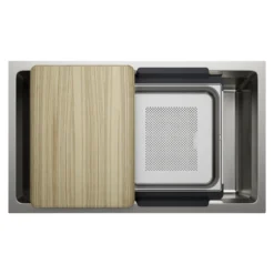 Blanco Inteos 33" Undermount Stainless Steel Workstation Kitchen Sink, Satin Polish, 18 Gauge, No Faucet Hole, 443300