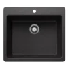 Blanco Liven 25" Dual Mount Silgranit Kitchen Sink, Anthracite, 1 Faucet Hole, 443219