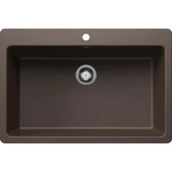 Blanco Liven 33" Dual Mount Silgranit Kitchen Sink, Cafe, 1 Faucet Hole, 443199