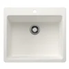 Blanco Liven 25" Dual Mount Silgranit Kitchen Sink, White, 1 Faucet Hole, 443221