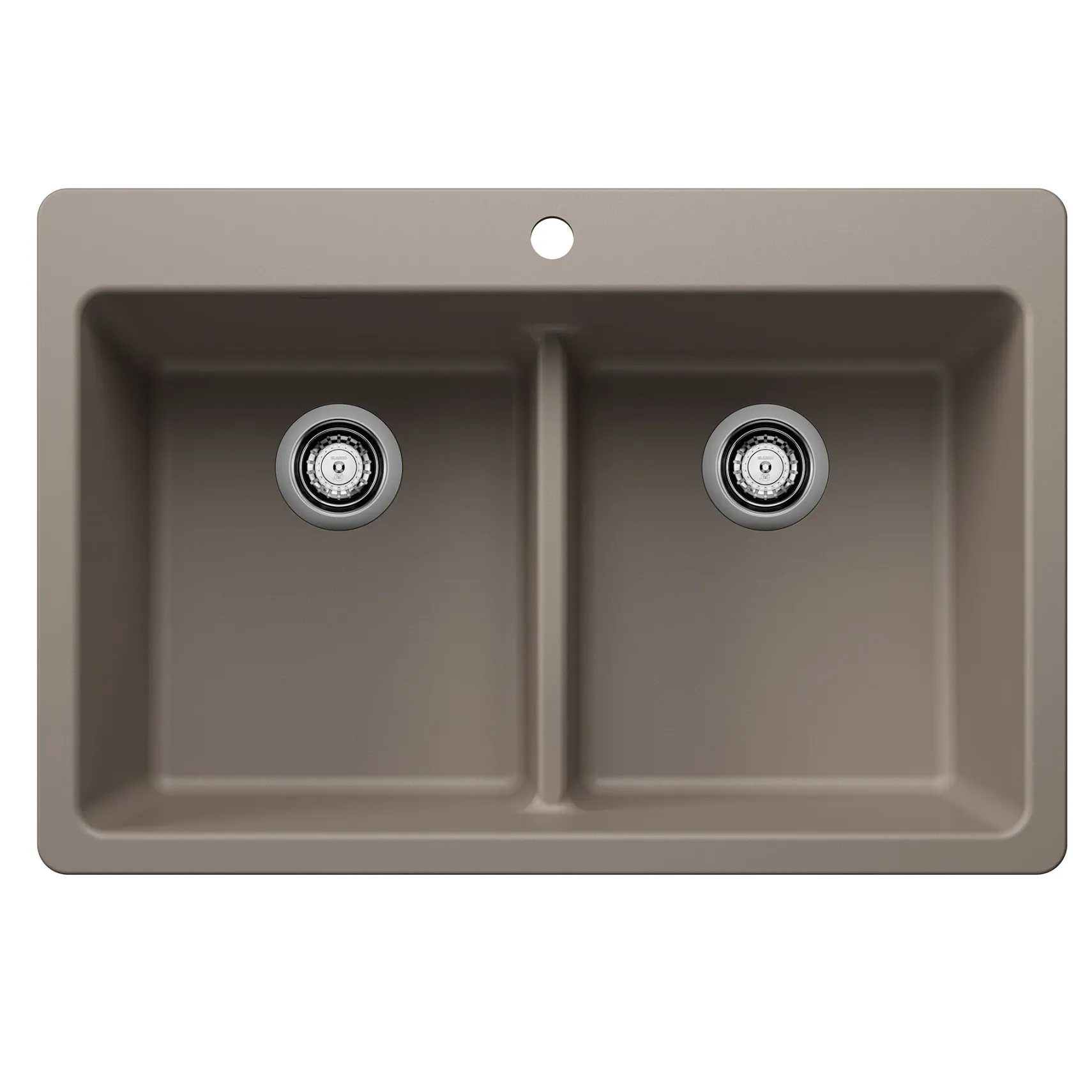 Blanco Liven 33" Dual Mount Silgranit Kitchen Sink, 50/50 Double Bowl, Truffle, 1 Faucet Hole, 443206