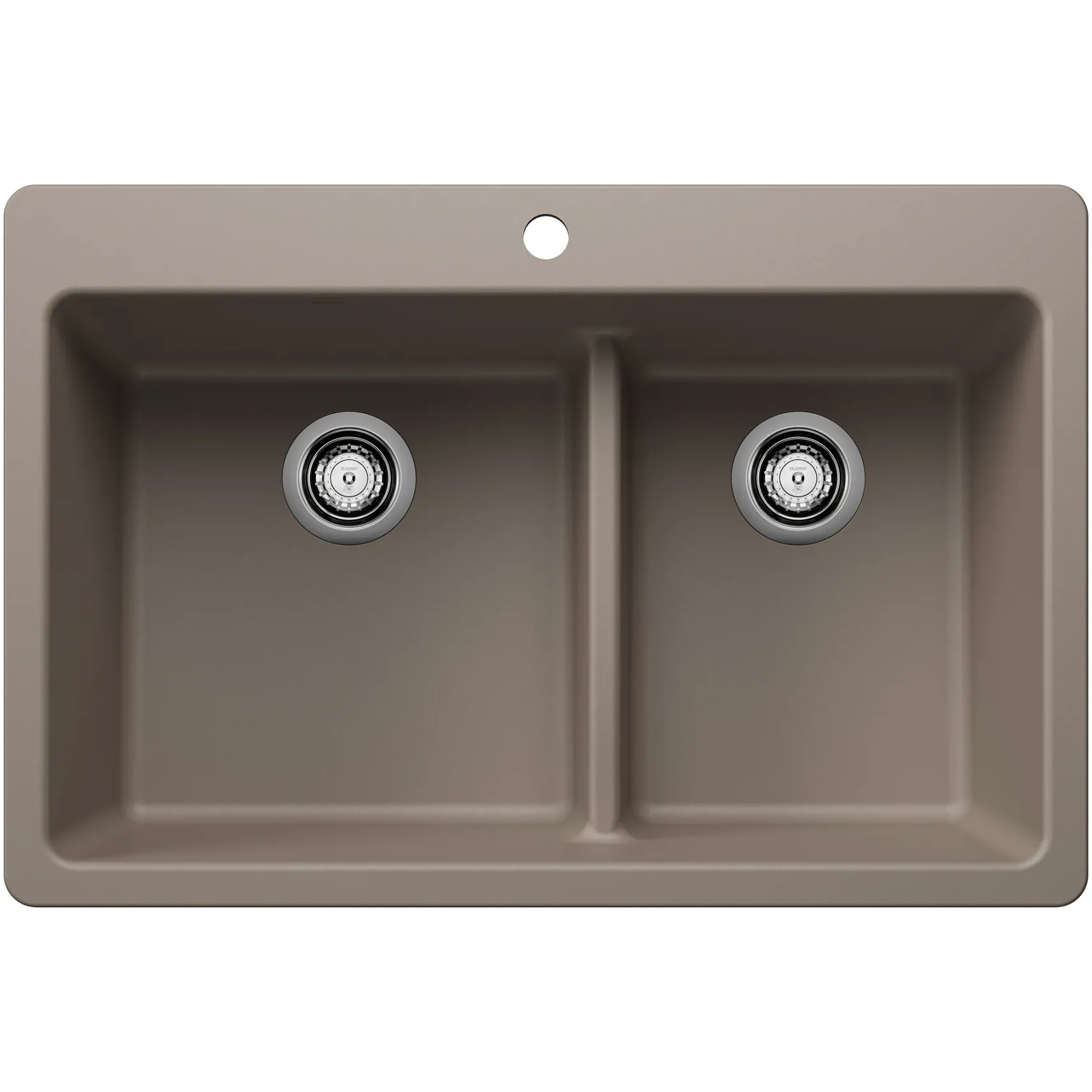 Blanco Liven 33" Dual Mount Silgranit Kitchen Sink, 60/40 Double Bowl, Truffle, 1 Faucet Hole, 443214
