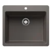 Blanco Liven 25" Dual Mount Silgranit Kitchen Sink, Volcano Gray, 1 Faucet Hole, 443224