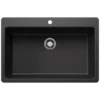 Blanco Liven 33" Dual Mount Silgranit Kitchen Sink, Anthracite, 1 Faucet Hole, 443195