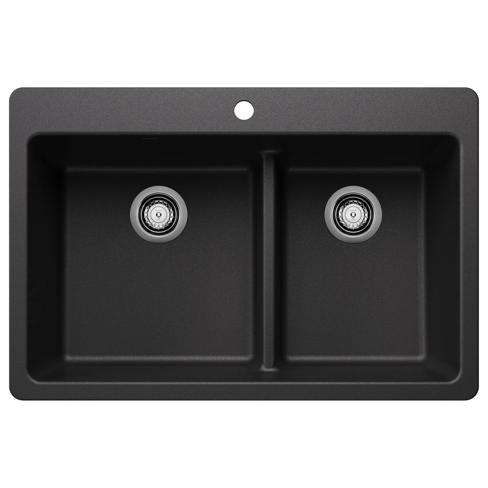 Blanco Liven 33" Dual Mount Silgranit Kitchen Sink, 60/40 Double Bowl, Anthracite, 1 Faucet Hole, 443211