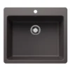 Blanco Liven 25" Dual Mount Silgranit Kitchen Sink, Cinder, 1 Faucet Hole, 443220