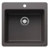 Blanco Liven 21" Dual Mount Silgranit Kitchen Sink, Cinder, 1 Faucet Hole, 443228