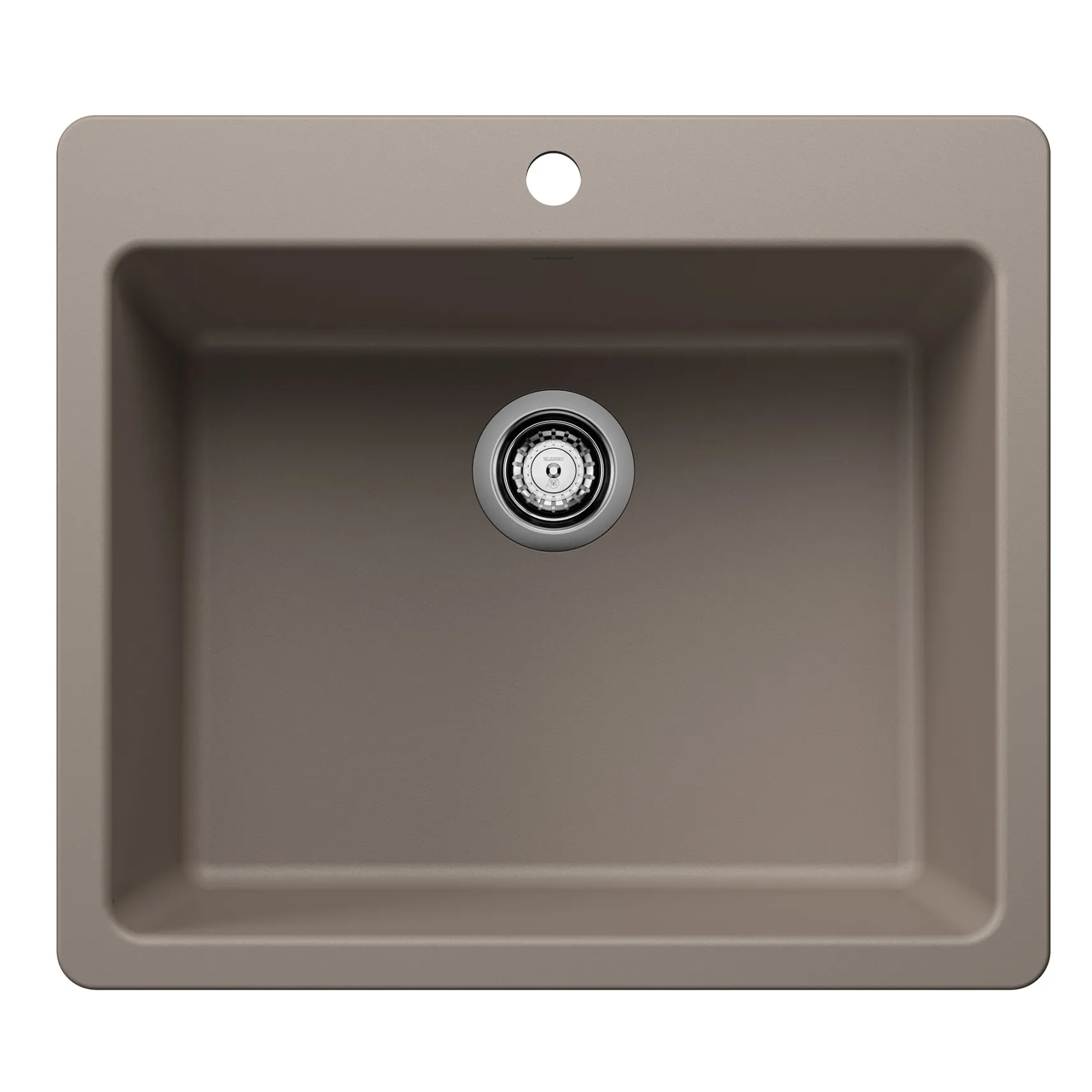 Blanco Liven 25" Dual Mount Silgranit Kitchen Sink, Truffle, 1 Faucet Hole, 443222
