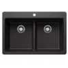 Blanco Liven 33" Dual Mount Silgranit Kitchen Sink, 50/50 Double Bowl, Anthracite, 1 Faucet Hole, 443203