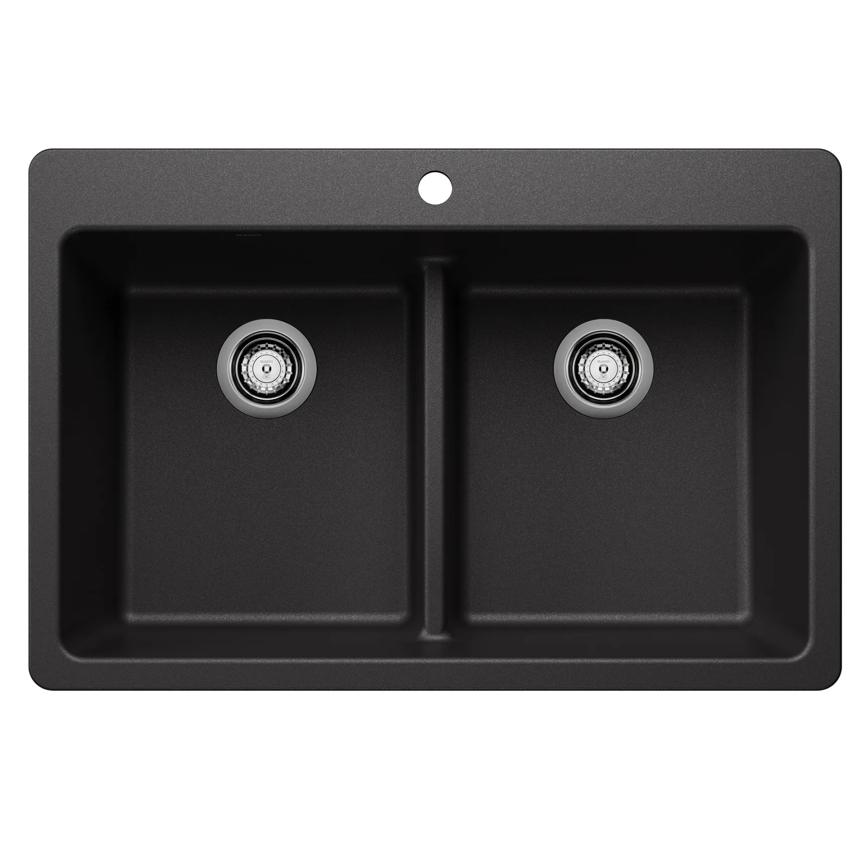 Blanco Liven 33" Dual Mount Silgranit Kitchen Sink, 50/50 Double Bowl, Anthracite, 1 Faucet Hole, 443203