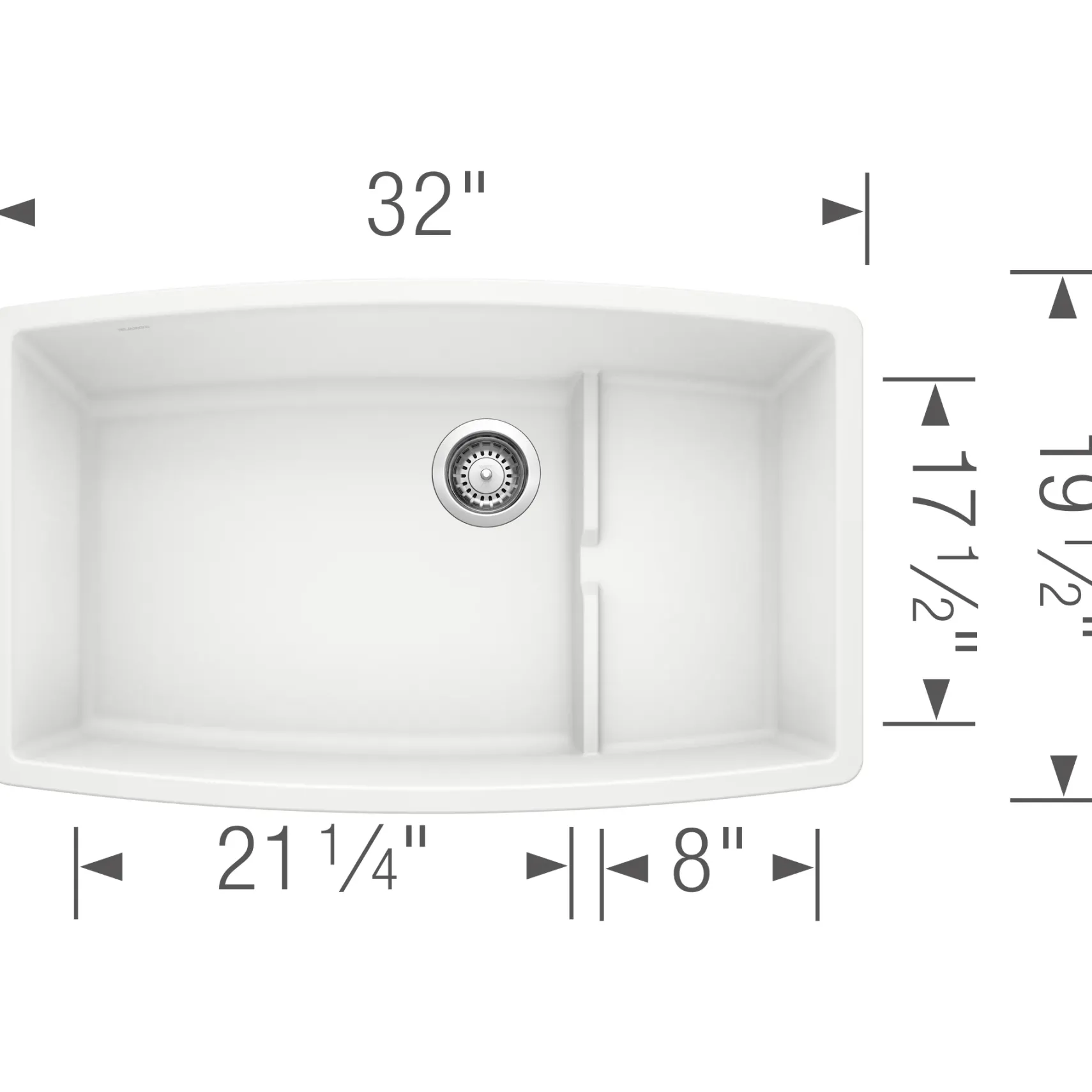 Blanco Performa 32" Undermount Granite Composite Kitchen Sink with Accessories, Silgranit, White, 440066