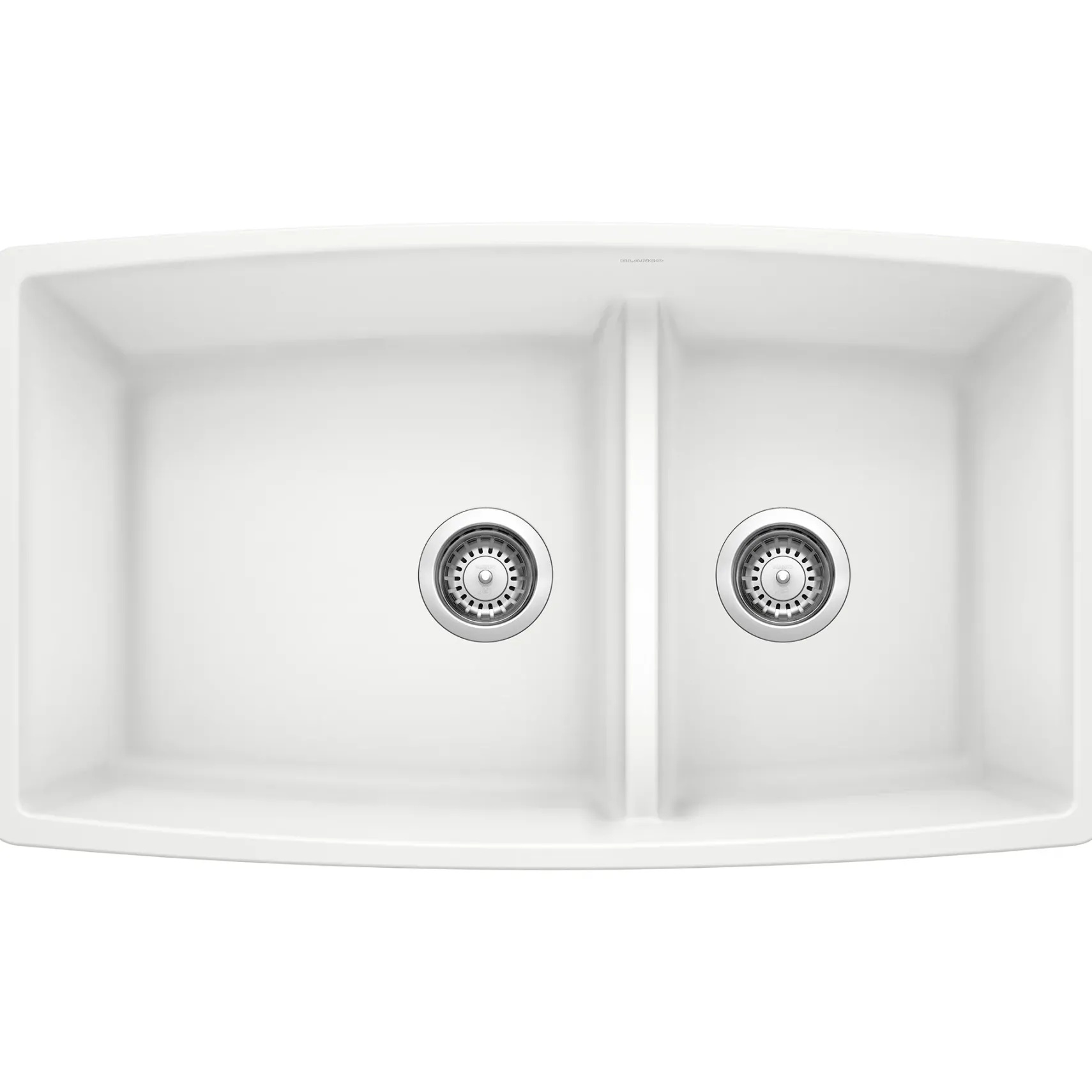 Blanco Performa 33" Undermount Granite Composite Kitchen Sink, Silgranit, 60/40 Double Bowl, White, 441310