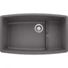 Blanco Performa 32" Undermount Granite Composite Kitchen Sink with Accessories, Silgranit, Cinder, 441476