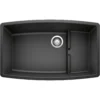 Blanco Performa 32" Undermount Granite Composite Kitchen Sink with Accessories, Silgranit, Anthracite, 440064