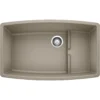Blanco Performa 32" Undermount Granite Composite Kitchen Sink with Accessories, Silgranit, Truffle, 441291