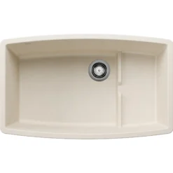 Blanco Performa 32" Undermount Silgranit Kitchen Sink, Soft White, No Faucet Hole, 443085