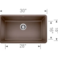 Blanco Precis 30" Undermount Granite Composite Kitchen Sink, Silgranit, Cafe, 442537