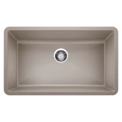 Blanco Precis 32" Undermount Granite Composite Kitchen Sink, Silgranit, Truffle, 441297