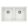 Blanco Precis 30" Undermount Granite Composite Kitchen Sink, Silgranit, 50/50 Double Bowl, White, 516320