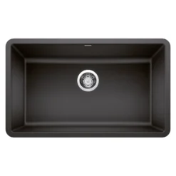 Blanco Precis 30" Undermount Granite Composite Kitchen Sink, Silgranit, Anthracite, 442534