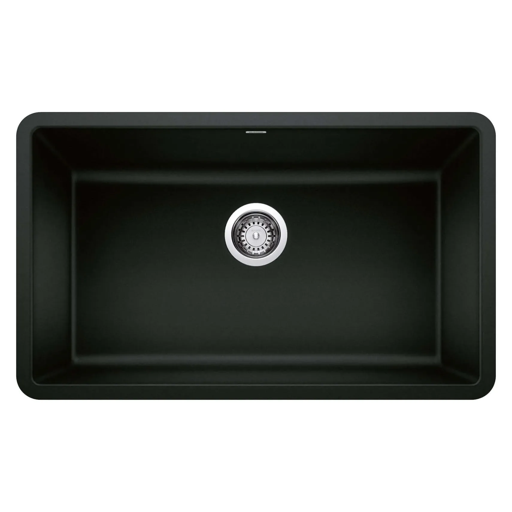 Blanco Precis 30" Undermount Granite Composite Kitchen Sink, Silgranit, Coal Black, 442931