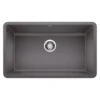 Blanco Precis 30" Undermount Granite Composite Kitchen Sink, Silgranit, Cinder, 442530