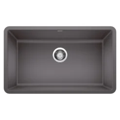 Blanco Precis 30" Undermount Granite Composite Kitchen Sink, Silgranit, Cinder, 442530