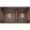 Blanco Precis 33" Undermount Granite Composite Kitchen Sink, Silgranit, 60/40 Double Bowl, Cafe, 442528