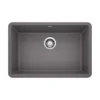 Blanco Precis 27" Undermount Granite Composite Kitchen Sink, Silgranit, Cinder, 522427