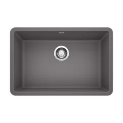 Blanco Precis 27" Undermount Granite Composite Kitchen Sink, Silgranit, Cinder, 522427