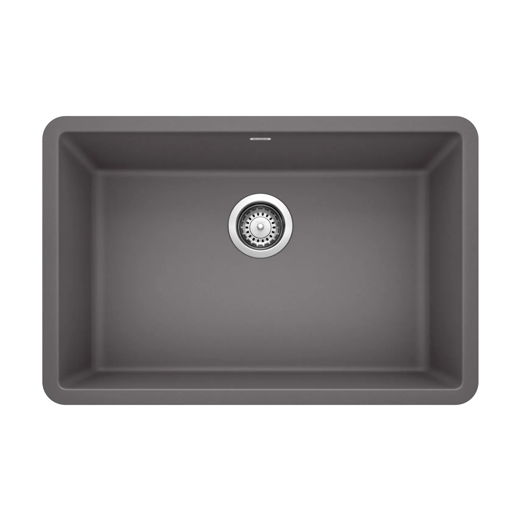 Blanco Precis 27" Undermount Granite Composite Kitchen Sink, Silgranit, Cinder, 522427