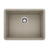 Blanco Precis 23" Undermount Granite Composite Kitchen Sink, Silgranit, Truffle, 522417