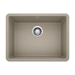 Blanco Precis 23" Undermount Granite Composite Kitchen Sink, Silgranit, Truffle, 522417