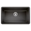 Blanco Precis 32" Undermount Granite Composite Kitchen Sink, Silgranit, Anthracite, 440149