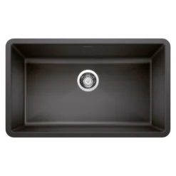 Blanco Precis 32" Undermount Granite Composite Kitchen Sink, Silgranit, Anthracite, 440149