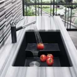 Blanco Precis 29" Undermount Granite Composite Kitchen Sink with Accessories, Silgranit, Anthracite, 519450