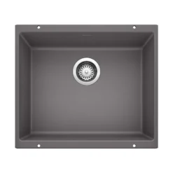 Blanco Precis 21" Undermount Granite Composite Kitchen Sink, Silgranit, Cinder, 519049