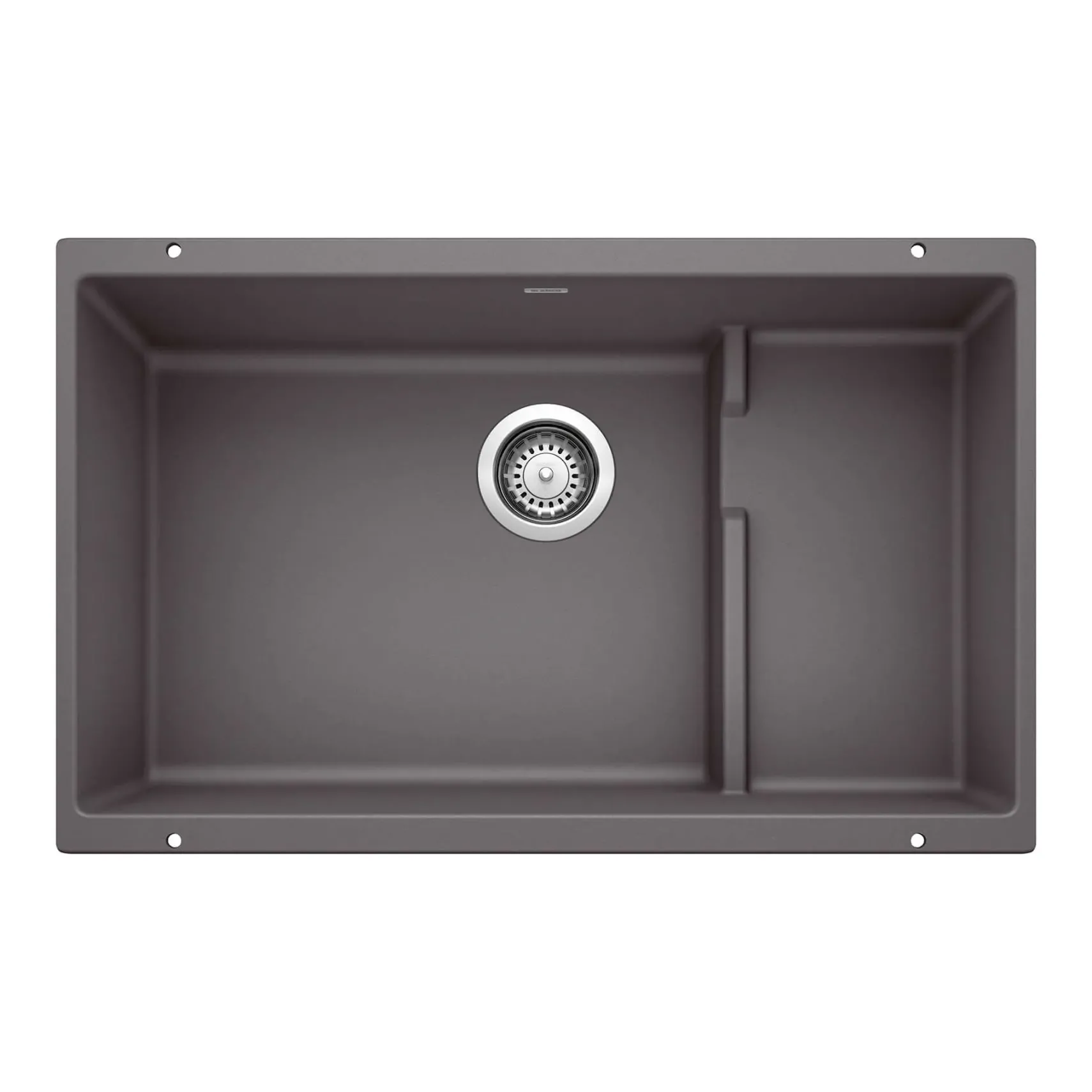 Blanco Precis 29" Undermount Granite Composite Kitchen Sink with Accessories, Silgranit, Cinder, 519451