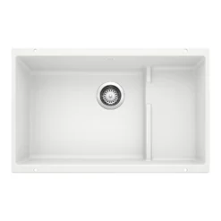 Blanco Precis 29" Undermount Granite Composite Kitchen Sink with Accessories, Silgranit, White, 519453