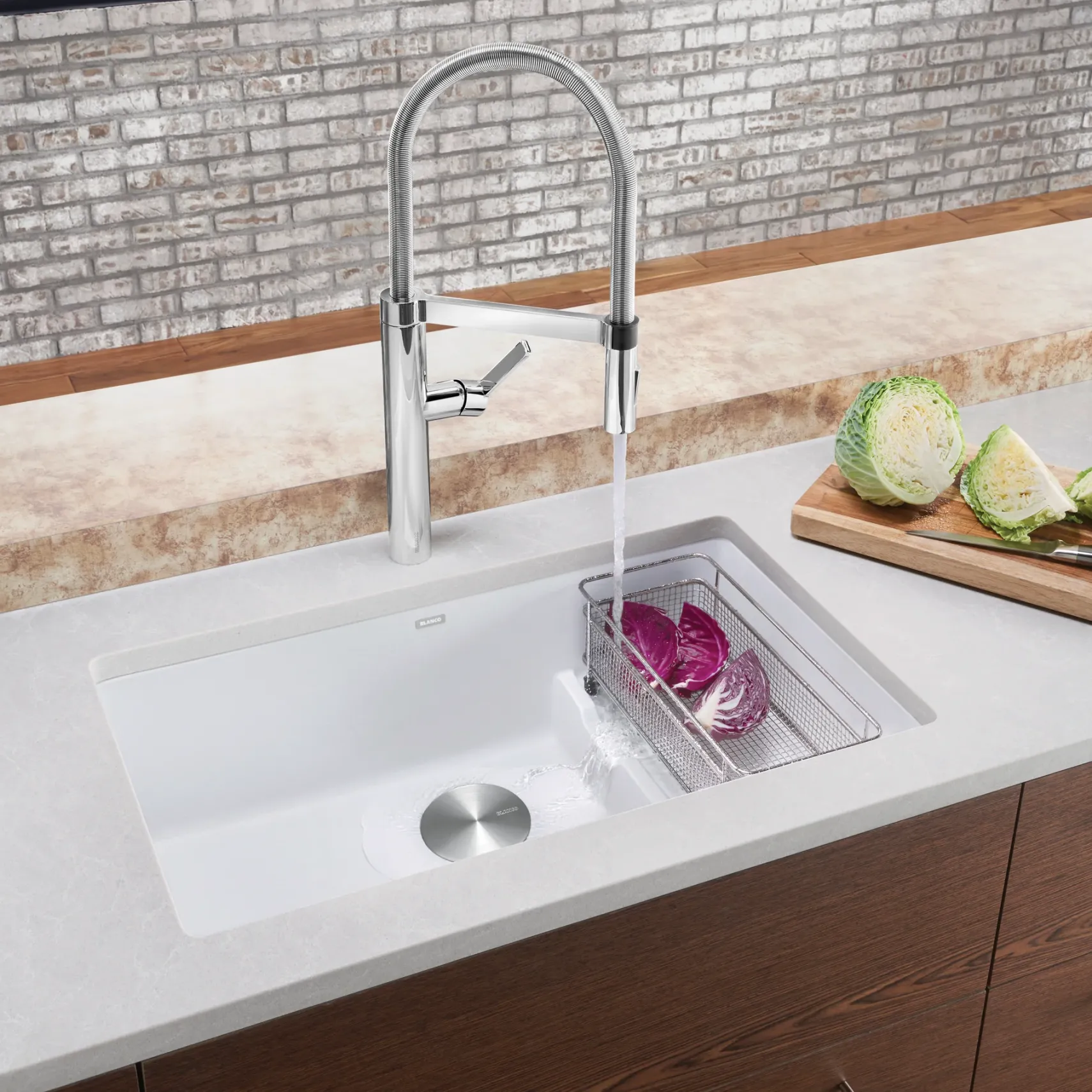 Blanco Precis 29" Undermount Granite Composite Kitchen Sink with Accessories, Silgranit, White, 519453