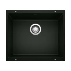 Blanco Precis 21" Undermount Granite Composite Kitchen Sink, Silgranit, Coal Black, 442933