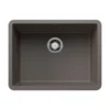 Blanco Precis 23" Undermount Silgranit Kitchen Sink, Volcano Gray, No Faucet Hole, 527411
