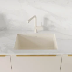 Blanco Precis 23" Undermount Silgranit Kitchen Sink, Soft White, No Faucet Hole, 527402