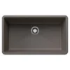 Blanco Precis 32" Undermount Silgranit Kitchen Sink, Volcano Gray, No Faucet Hole, 443121