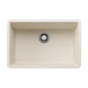 Blanco Precis 27" Undermount Silgranit Kitchen Sink, Soft White, No Faucet Hole, 527403