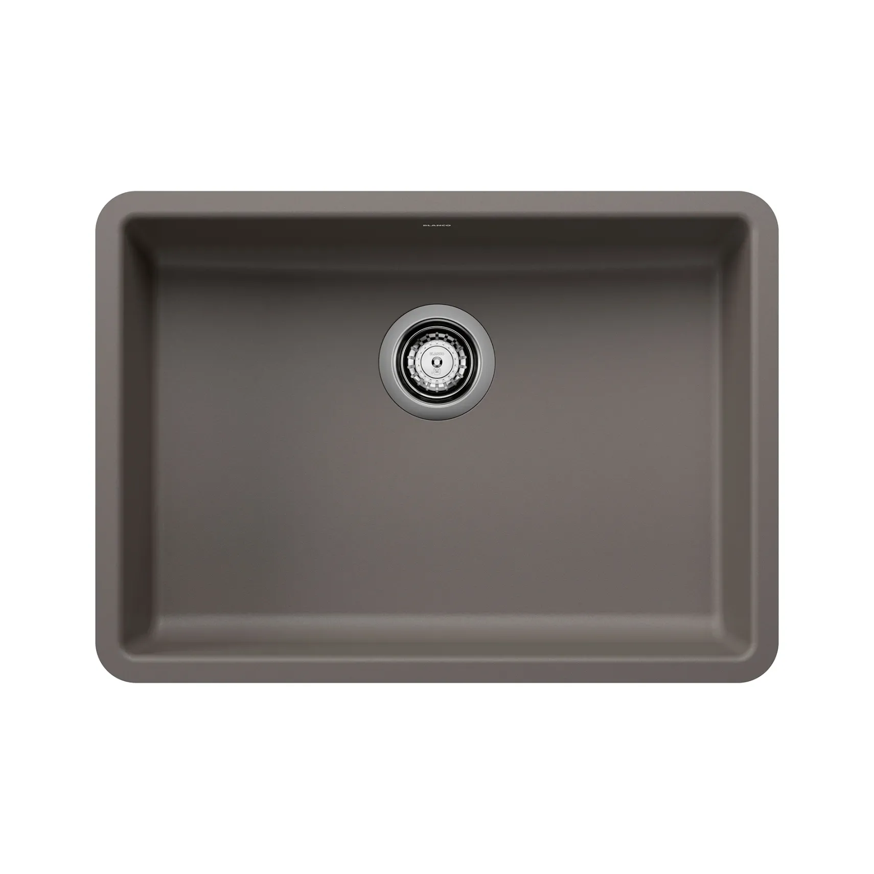 Blanco Precis 25" Undermount Silgranit Kitchen Sink, Volcano Gray, No Faucet Hole, 443119