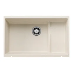 Blanco Precis 29" Undermount Silgranit Kitchen Sink, Soft White, No Faucet Hole, 527406