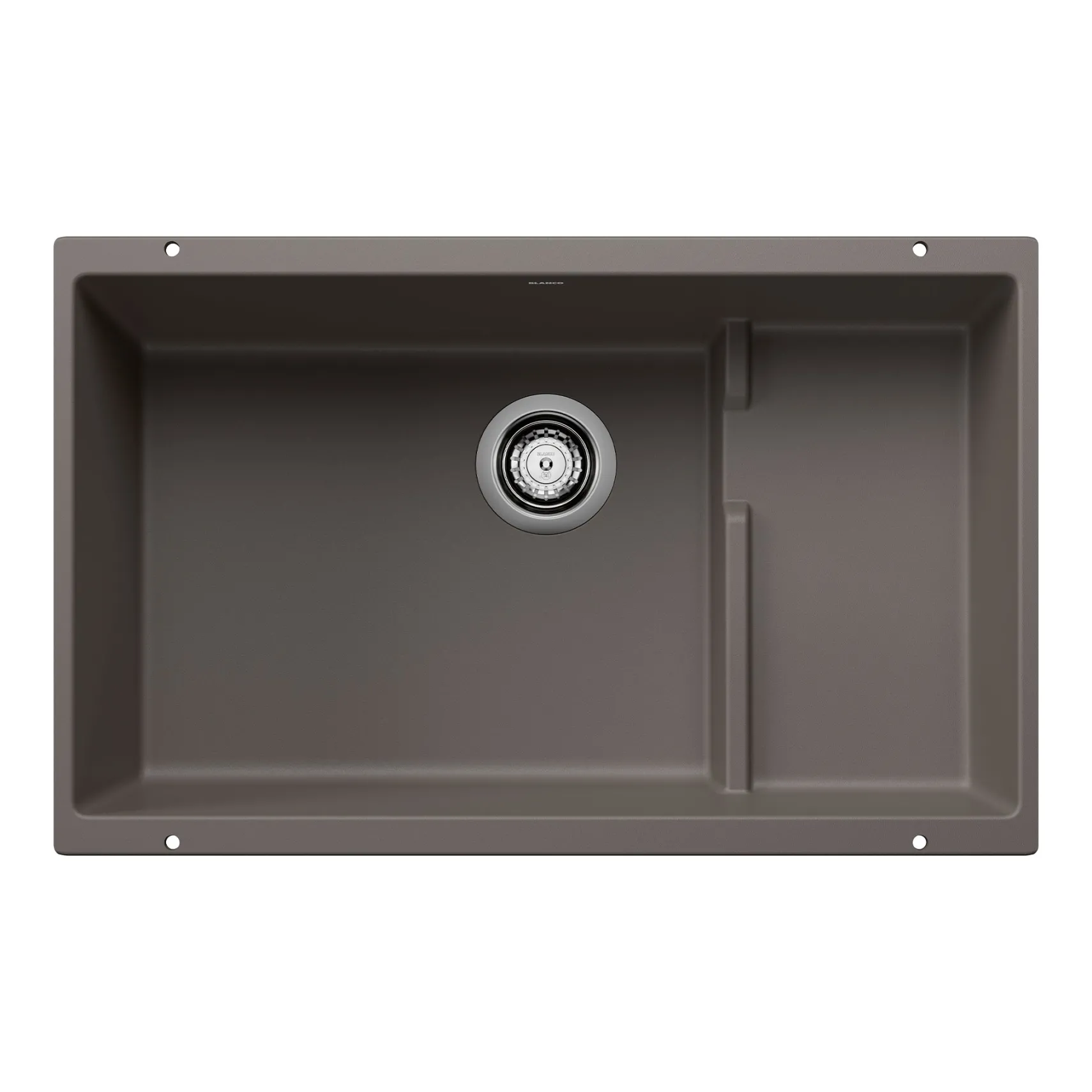 Blanco Precis 29" Undermount Silgranit Kitchen Sink, Volcano Gray, No Faucet Hole, 527415