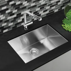 Blanco Quatrus 25" Undermount Stainless Steel Kitchen Sink, Satin Polish, 18 Gauge, No Faucet Hole, 443051