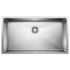 Blanco Quatrus 32" Undermount Stainless Steel Kitchen Sink, Satin Polish, 18 Gauge, No Faucet Hole, 443148